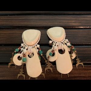 Vintage clip on earrings, Western style.